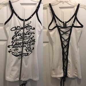 Harley Davidson lace back tank top